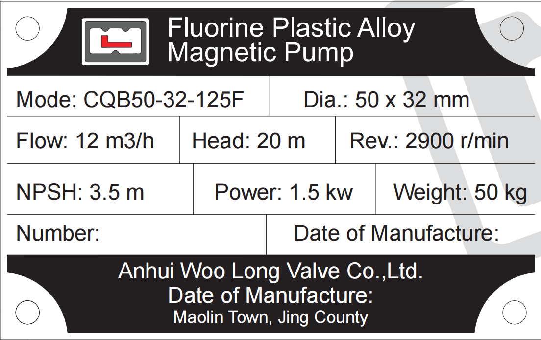 Fluorine Plastic Alloy Magnetic Pump